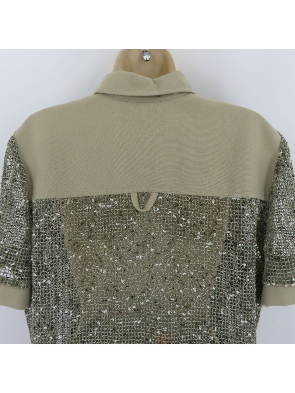 VTG Marshall Women 16 Green Sheer Mesh Collared Shirt Shorts 2 Piece Set Safari - Picture 7 of 16